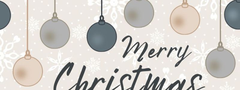 Christmas themed banner with baubles and snowflakes, featured on xcl website